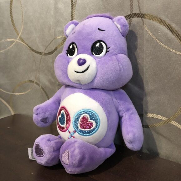 Care Bears Share Bear Purple Plush Stuffed Animal Toy 9" Basic Fun Lollipops Toy - Picture 3 of 11